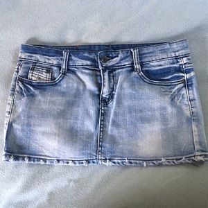 Diesel denim low rise mini skirt